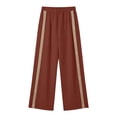 thumbnail image 4 of Admvng Women's Side Button Striped Wide Leg Pants Casual High Waist Lightweight Daily Trousers, 4 of 6