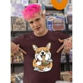 thumbnail image 2 of Corgi Eating Ramen T-Shirt Men -Image by Shutterstock, Male XX-Large, 2 of 4