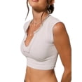thumbnail image 3 of ZAXARRA T-shirt Court à Col Contrasté à Manches Courtes et Col Rond à Col Rond et Coupe Slim Femme, 3 of 5