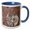 Blue/White, variant on 3drose, Morocco, Erfoud. Details of Ammonites, and Other Fossils., 11oz Two-tone Black Mug