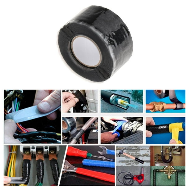 Cinta de agarre de silicona BLESIY autoadhesiva impermeable para motores negro