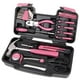 thumbnail image 1 of Juego de herramientas Apollo Tools Original de 39 piezas en caja de herramientas rosa, 1 of 9