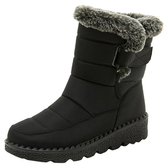 Classic Retro Fall Winter Women Boots Fashion Women Winter Water Proof Flat Hook Loop Keep Warm Snow Boots Comfortable Mid Boots Shoes