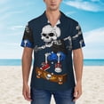 thumbnail image 3 of Hawaiian Shirt for Men, Skater Skeleton Thrills Summer Shirts for Men, Mens Button Down Short Sleeve Shirt, 3 of 7