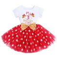 thumbnail image 2 of IBTOM CASTLE Toddler Baby Girls Princess Shiny Sequin Bow Tutu Dress with Headband 3rd Birthday Outfits Cake Smash Party Clothes Set 3 Years Red Dots - Balloon, 2 of 8