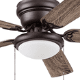 thumbnail image 2 of Prominence Home 52" Sienna Bronze E26/A15 Bulbs Flush Mount Bedrooms Ceiling Fan, 2 of 4