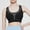 Black, variant on Low Impact Yoga Sports Bra Mesh Design V Neck Racerback Padding Wide Band for Support Tank Top
