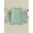 thumbnail image 4 of Meihuid Girl Casual Sweatshirts Toddler Solid Color Crew Neck Pullovers Tops, 4 of 9