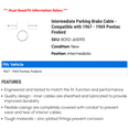 thumbnail image 2 of Intermediate Parking Brake Cable - Compatible with 1967 - 1969 Pontiac Firebird 1968, 2 of 2