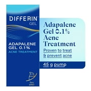 Differin Acne Treatment Gel with 0.1% Adapalene, Prescription-Strength Retinoid Clears & Prevents Acne, Fragrance-Free, 1.6 oz (45g) Pump 