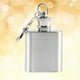 thumbnail image 2 of Botella de whisky cuadrada con tapa plana de acero inoxidable de 28 ml y 1 onza, con llavero para hombres y mujeres (plateada), 2 of 7