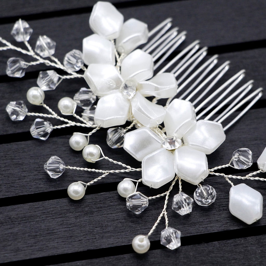 10Pcs Wholesale Wedding Bridal Crystal Flower Hair Pins Clips Grips Bridesmaid 