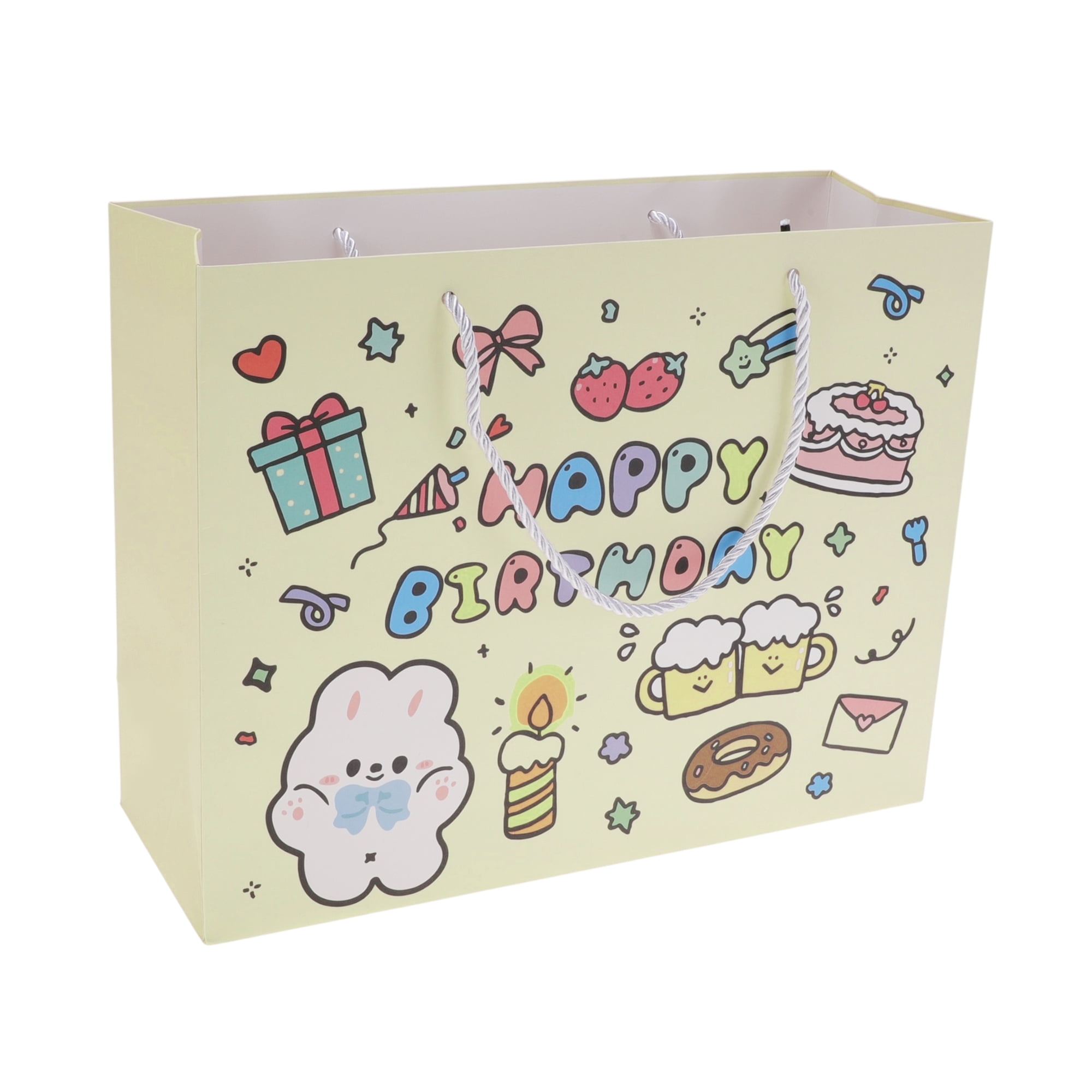 Unique Bargains Cartoon Animal Gift Bags 2Pcs Yellow