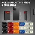 thumbnail image 5 of AOMGO Slim Wallet for Men, Pop Up Card Holder with Money Clip, ID Window and Magnetic Closure, Vegan Leather Minimalist Bifold Wallet, Carbon Fiber Design, Black, 5 of 11