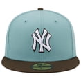 thumbnail image 2 of Men's New Era Light Blue/Brown New York Yankees  1999 World Series Beach Kiss 59FIFTY Fitted Hat, 2 of 6