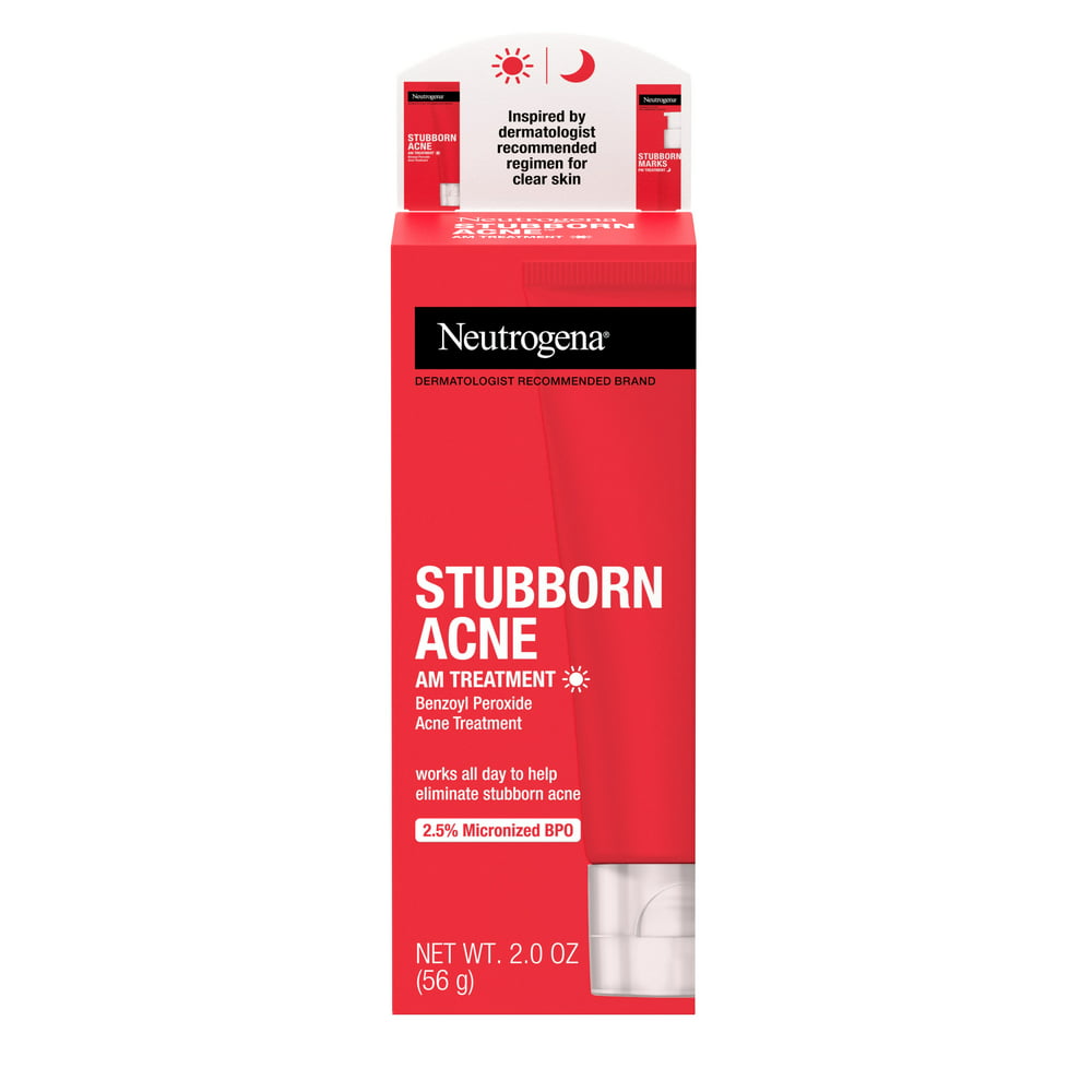 Neutrogena Stubborn Acne AM Treatment with Benzoyl Peroxide, 2 oz