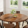 thumbnail image 4 of JESTOP 47" Round Dining Table Wood Kitchen Table for Dining Room, Farmhouse Dinner Table with Wooden Tabletop and Cross Base, Rustic Dining Room Table for Dining Room/Living Room/Parlor, 4 of 8