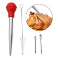 thumbnail image 1 of Herramienta de condimento de pavo Baoblaze acero inoxidable con cepillo de limpieza rojo Bomba manual de pavo, 1 of 8