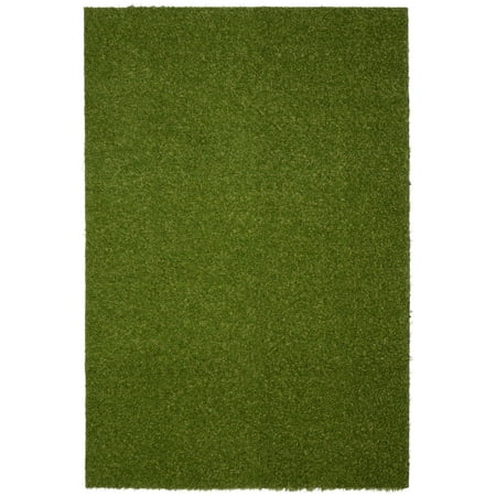 Garland Rug Realistic Artificial Grass Turf Polypropylene Green Indoor/Outdoor Area Rug, 5' x 7'