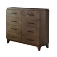 thumbnail image 2 of Dee 55 Inch Dresser, 8 Drawers, Modern Wood Grain Design, Dark Brown Wood, 2 of 5