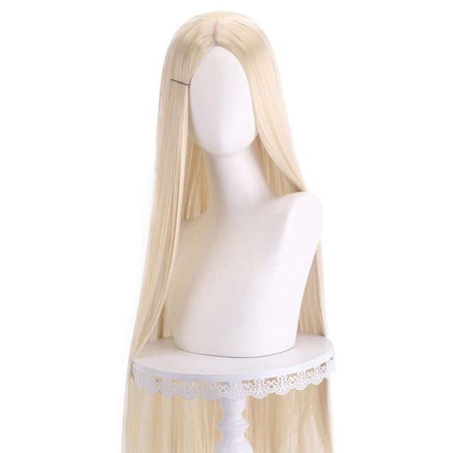 Long Straight Wig, Lightweight and Breathable, 100cm Length, Comfortable to Wear All Day, Middle Part, Synthetic Material