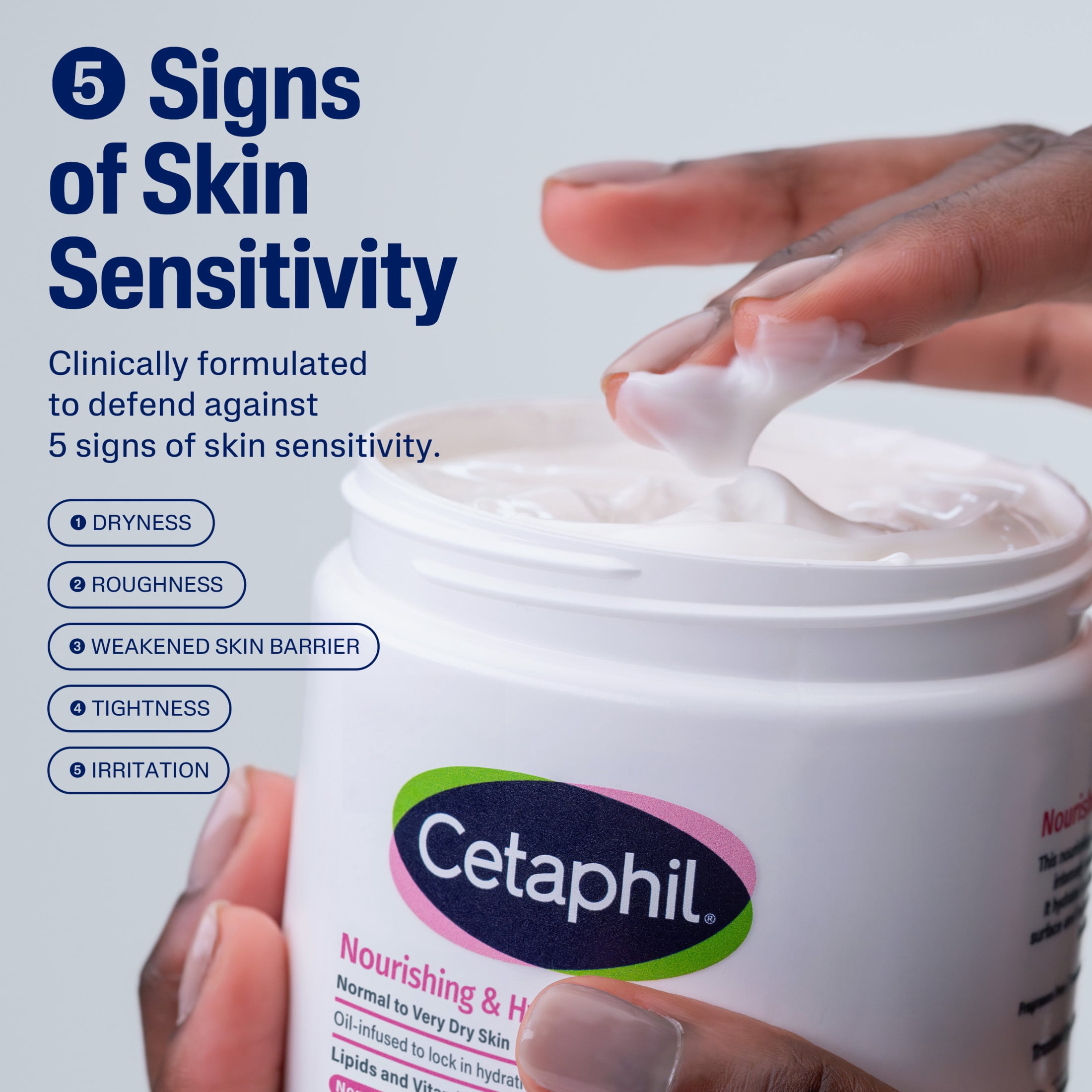 Cetaphil Nourishing & Hydrating Cream, Oil-Infused Body Cream for Normal to Very Dry Skin, 16 oz, Lipids & Vitamin E, 72 Hour Hydration, Non-Greasy