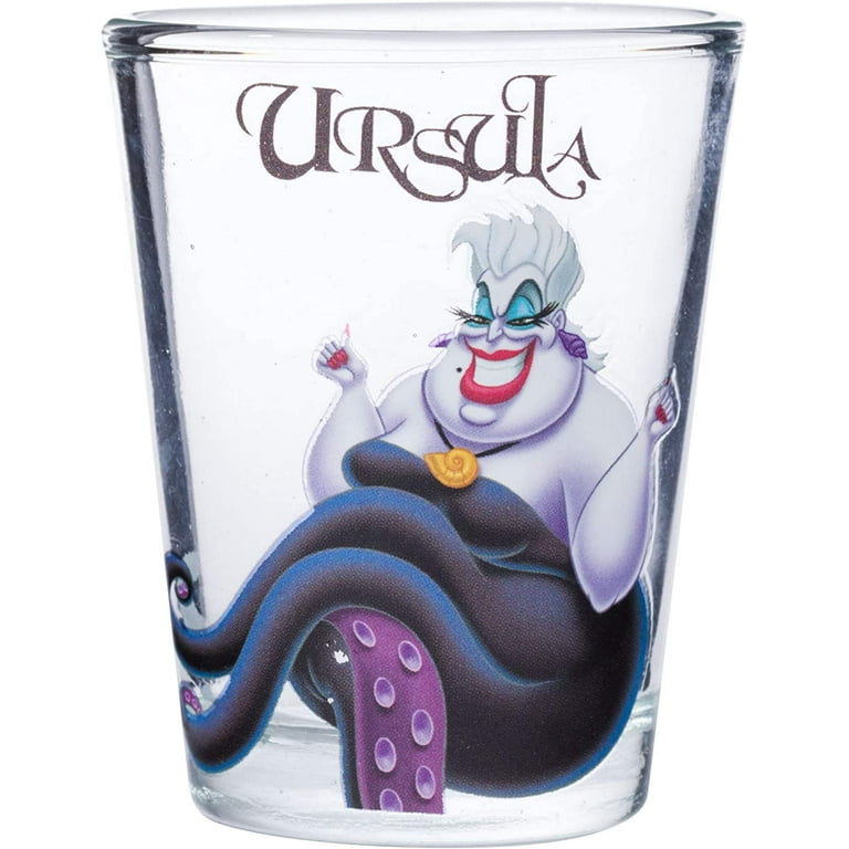 Silver Buffalo Disney Villains Queen, Cruella, Malificent, and Ursula 4  Pack Mini Glass Set, 1.5 Ounce