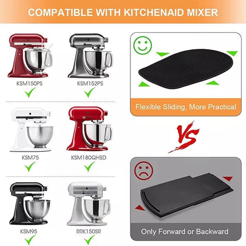 Mixer Sliding Mat Rubber Flexible Countertop Appliance 33x20cm