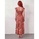thumbnail image 3 of Vestido Largo para Mujer Vestido Casual Midi con Estampado Elegante y Manga con Volante Vestido Stretch Fresco y Cómodo para Dama, 3 of 5