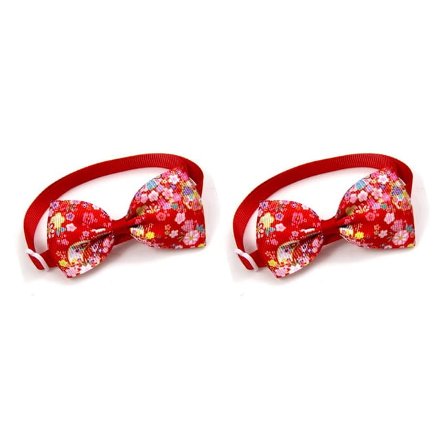 Greeniant Collares para perros Pajaritas Collar encantador ajustable Mascotas Correas Accesorios Decoraciones Push-pull Puppy Party impreso Type2 NO2