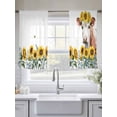 thumbnail image 5 of Cow Sunflowers Sheer Curtains 54 Inch Length 2 Panels Set Window Treatments, Farmhouse Spring Flowers Wooden Grain Rod Pocket Semi Curtains for Living Room/Bedroom/Kitchen Décor, 104"W x 54"L, 5 of 7