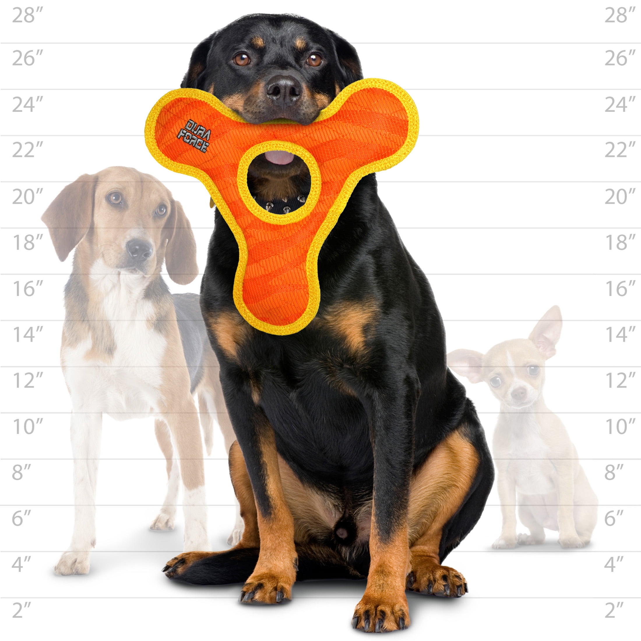 DuraForce TriangleRing Tiger Orange-Yellow Durable Woven Mesh Fiber Squeaky Dog Toy