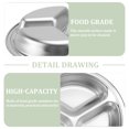 thumbnail image 4 of MasteelfCA 3 Pcs Plateau Rond en Acier Inoxydable Assiettes de Séparation Assiette de Restauration Rapide Plats de Riz Argent (20cm, 3 Compartiments), 4 of 8