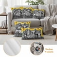 thumbnail image 6 of Farm Pillow Covers 2 Pack Retro Farmhouse Donkey Pig Cow Sunflower Wood Fence Black Plaid Pillowcase Waterproof Outdoor Throw Pillow Cover for Patio Garden Square Cushion 16”x16”, 6 of 9