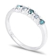 thumbnail image 3 of Pompeii 1/4ct Treated Blue & White Diamond 5-Stone Wedding Womens Ring 10K White Gold, 3 of 4
