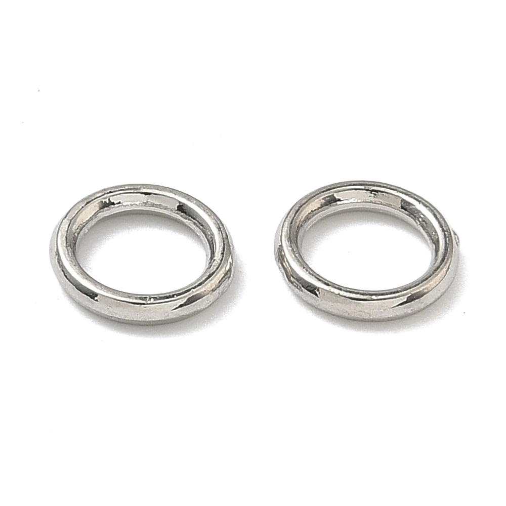 1500 pc Alloy Soldered Closed Jump Rings Round Cadmium Free & Lead Free Platinum 8x1.5mm 15 Gauge Inner Diameter: 5.5mm