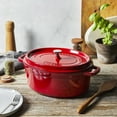 thumbnail image 2 of Staub Cast Iron Oval Cocotte, Dutch Oven, 5.75-quart, serves 5-6, Made in France, Cherry, 2 of 2
