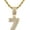 Number 7, variant on Number Pendant Brass Gold Plated 0~9 lucky Number Necklace for Men and Women - Number 0-9 Pendant 24 inch Chain