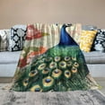 thumbnail image 5 of FCXZI Peacock Flowers Durable Soft Flannel Blanket for All Seasons 30*40in, 5 of 7
