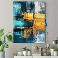 thumbnail image 4 of Abstract Teal and Gold Canvas Art Print Perfect for Living Room Bedroom Office Dining Room and Hallway Decoration., 4 of 8