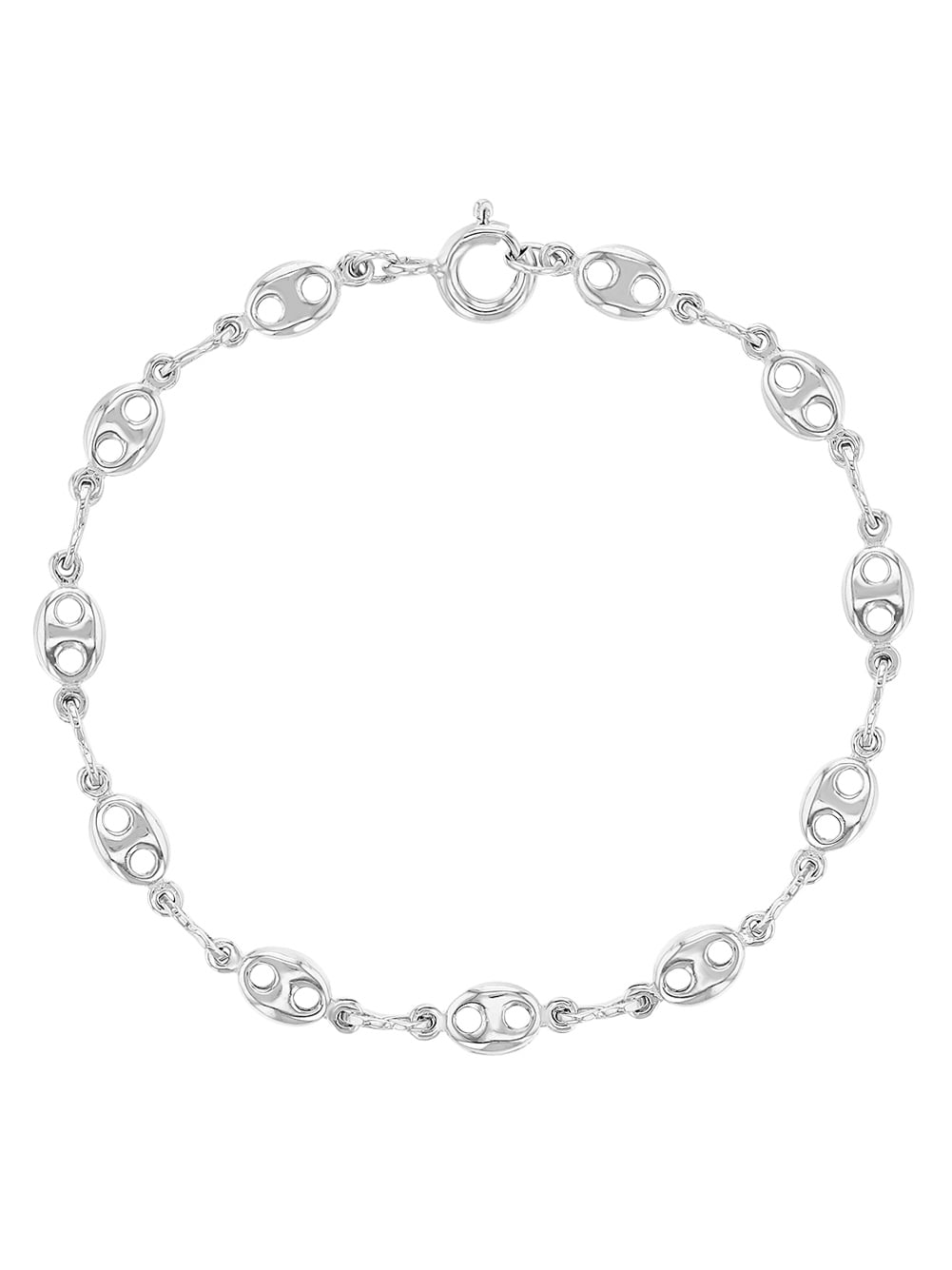 silver chain link bracelet ladies