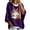 Purple, variant on Women Short Sleeve Cute Ghost Pumpkin Graphic Hoodie with Drawstring Casual Halloween Party Pullover Top