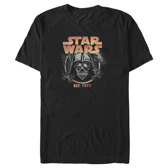 Men's Star Wars: A New Hope Distressed Darth Vader Est. 1977 Logo Graphic T-Shirt