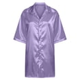 thumbnail image 5 of Blmnix Sexy Nightgown Womens Nightgown Sleep Dresses Silk Nightgown Night Shirts Blue V-Neck Short Elbow-Length Womens Nightgowns Sexy,M, 5 of 6