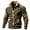 Green, variant on Men's Casual Textured Patchwork Zip Up Jacket, Stand Collar Vintage Diamond Design Thermal Coats with Pockets, Full Zip Outerwear for Daily Streetwear