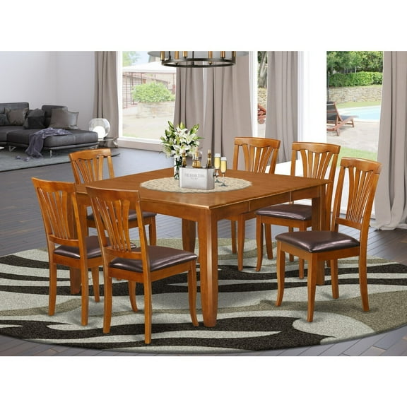 Farmhouse Dining Set - Table and Chairs for Kitchen or Dining Room - 54 Inch Square Table