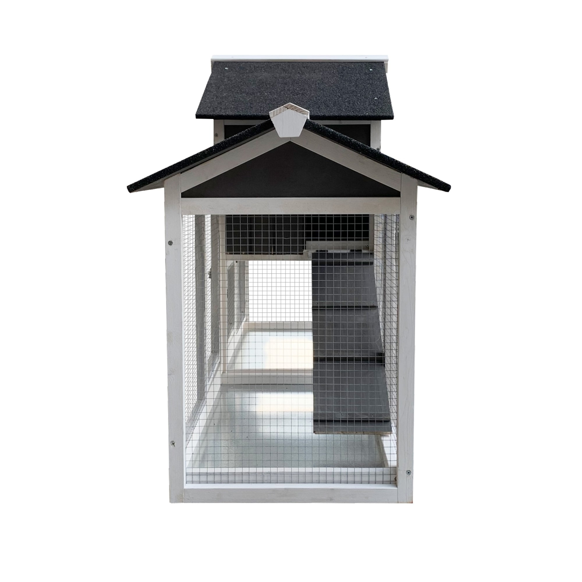 Pefilos 61" Wood Rabbit Hutch Indoor Outdoor Bunny Cage Rabbit House with Removable Tray Pet Cage for Small Animals, Gray Pefilos 61" Wood Rabbit Hutch Indoor Outdoor Bunny Cage Rabbit House with Removable Tray Pet Cage for Small Animals, Gray