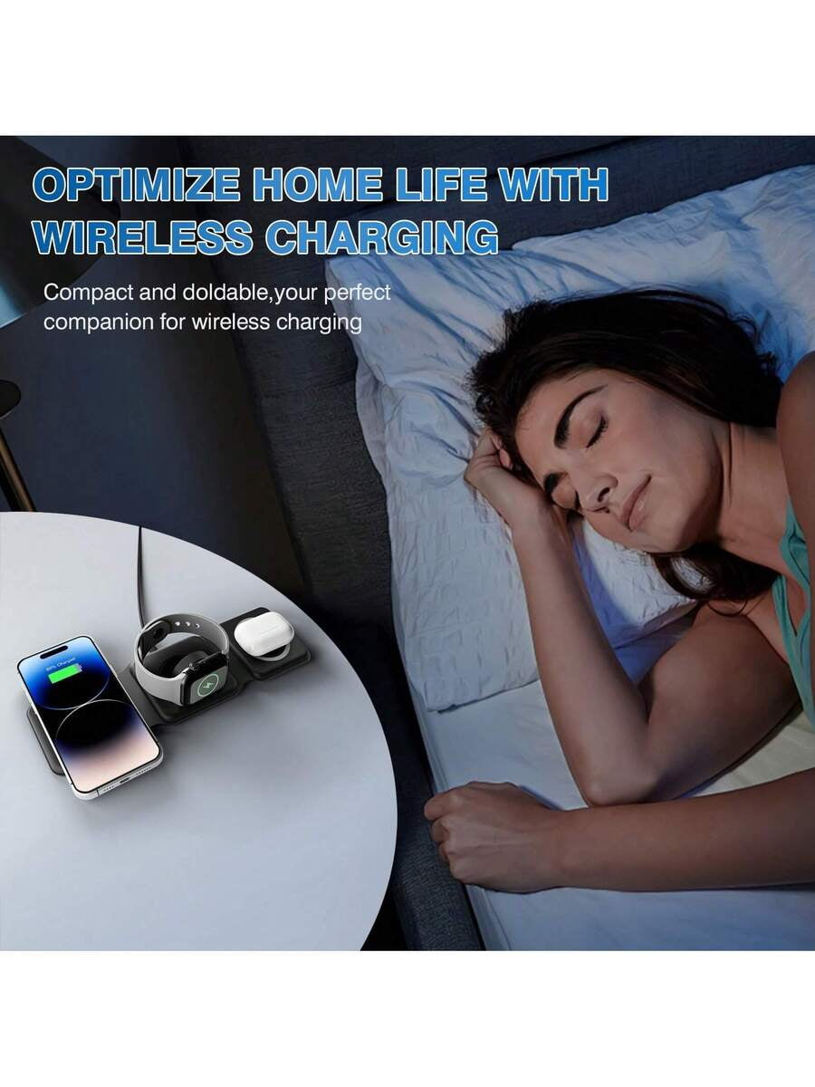 3-in-1 Foldable Magnetic Wireless Charger for iPhone 12-16, AirPods 3/Pro, Apple Watch 1-8, Fast Charging Station for Travel, Gifts for Family Friends