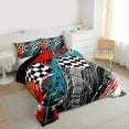thumbnail image 3 of Homewish Watercolor Splash Ink Bedding Comforter Set,Racing Flag Twin Comforter Sets,Sport Car Game Bedding Set For Boy,Microfiber Bedroom Decor Reversible,2pcs, 3 of 8