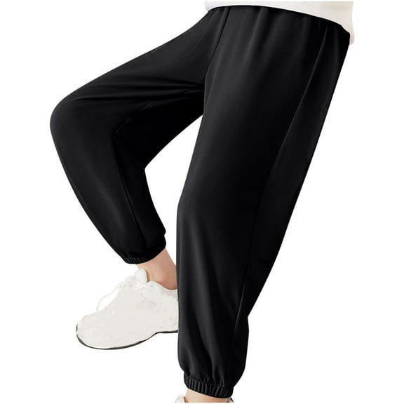 Qingpeng Kids Boys Girls Lightweight Jogger Pants Kids Elastic Waist Quick Dry Hiking Pants